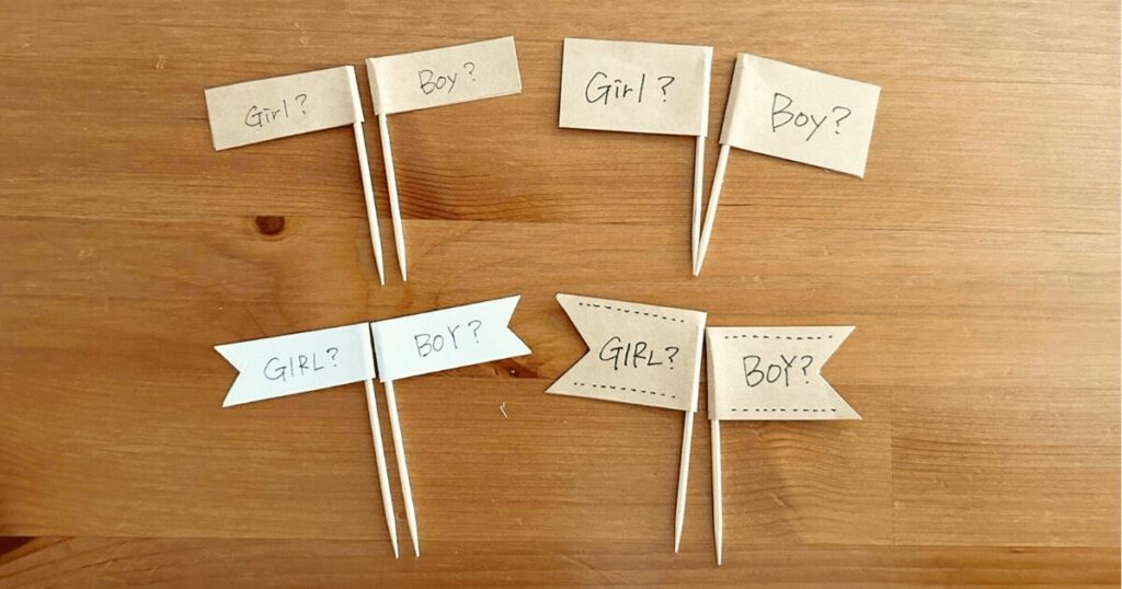 シンプルなジェンダーリビール旗の作り方【紙ver】_工程4