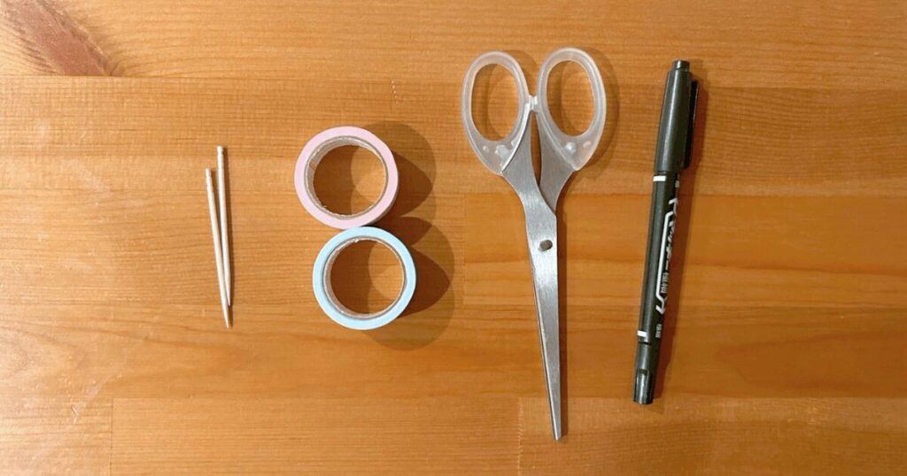 シンプルなジェンダーリビール旗の作り方【マスキングテープver】_材料