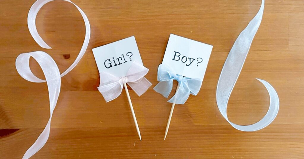 リボン付きジェンダーリビールピックの作り方