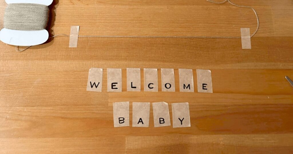 ガーランド風ジェンダーリビールケーキトッパーの作り方_工程3