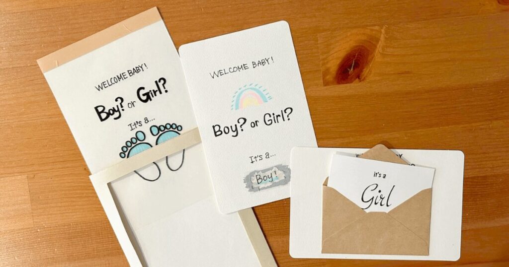 ジェンダーリビールカードをダイソーで手作り