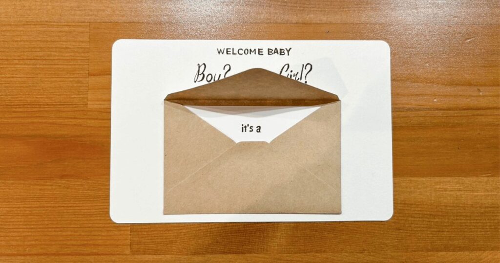 封筒付きジェンダーリビールカードの作り方