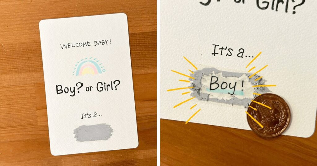 ジェンダーリビールスクラッチカードの作り方